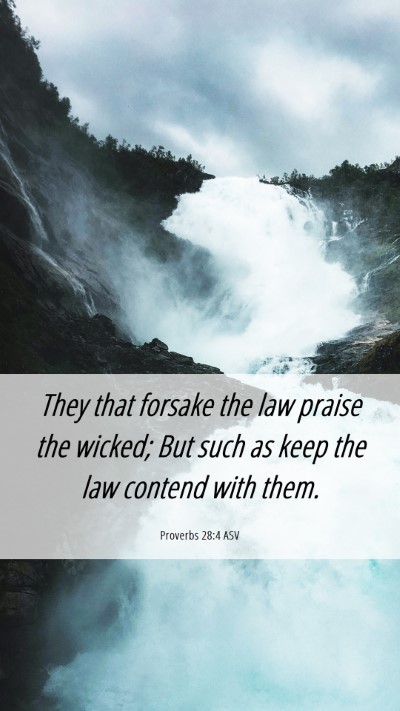 Picture 06 - Proverbs 28:4 ASV Mobile Phone Wallpaper - They that forsake the law praise the wicked; But - Mobile Bible Verse Wallpaper