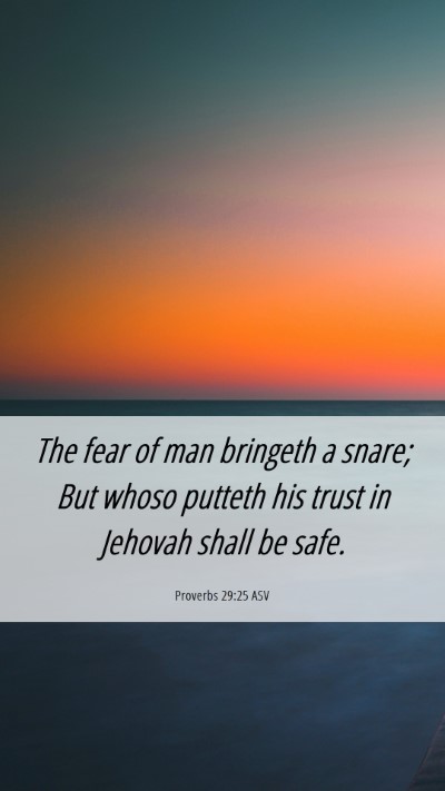 Picture 06 - Proverbs 29:25 ASV Mobile Phone Wallpaper - The fear of man bringeth a snare; But whoso - Mobile Bible Verse Wallpaper