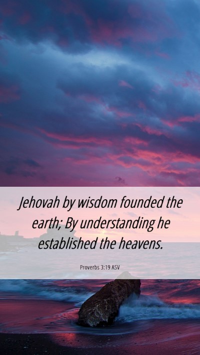 Picture 06 - Proverbs 3:19 ASV Mobile Phone Wallpaper - Jehovah by wisdom founded the earth; By - Mobile Bible Verse Wallpaper