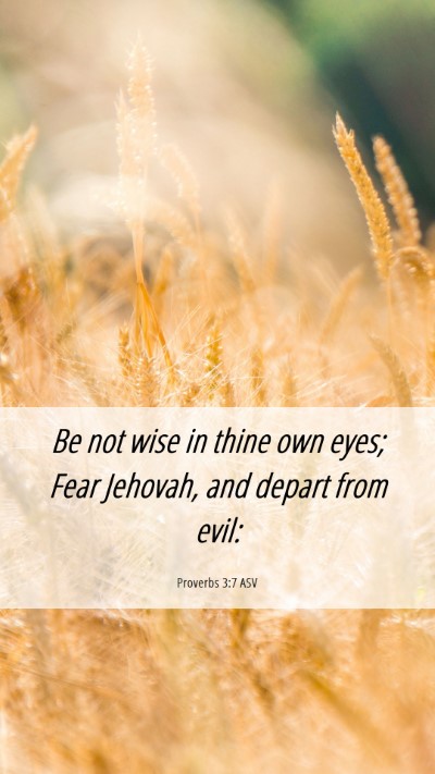 Picture 06 - Proverbs 3:7 ASV Mobile Phone Wallpaper - Be not wise in thine own eyes; Fear Jehovah, and - Mobile Bible Verse Wallpaper