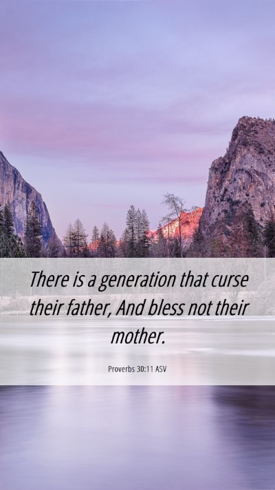 Picture 06 - Proverbs 30:11 ASV Mobile Phone Wallpaper - There is a generation that curse their father, - Mobile Bible Verse Wallpaper