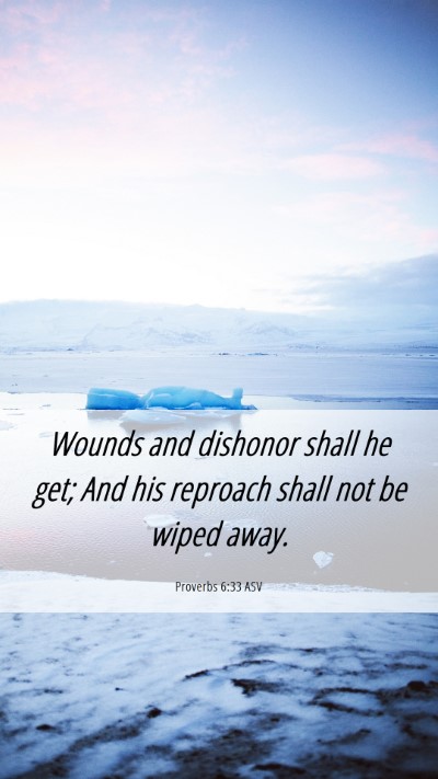 Picture 06 - Proverbs 6:33 ASV Mobile Phone Wallpaper - Wounds and dishonor shall he get; And his - Mobile Bible Verse Wallpaper