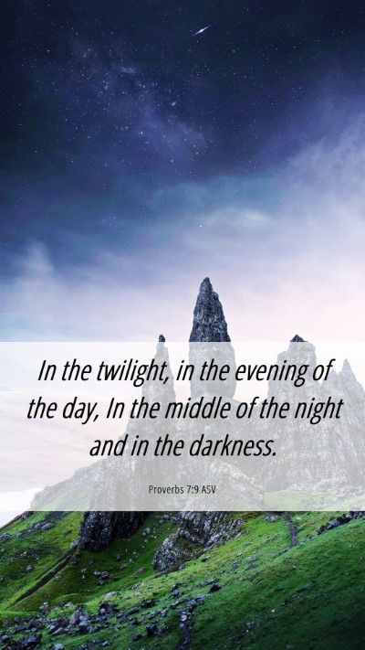 Picture 06 - Proverbs 7:9 ASV Mobile Phone Wallpaper - In the twilight, in the evening of the day, In - Mobile Bible Verse Wallpaper
