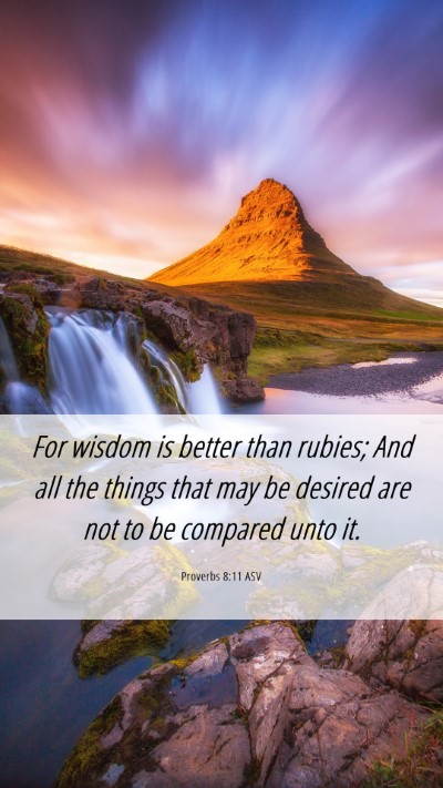 Picture 06 - Proverbs 8:11 ASV Mobile Phone Wallpaper - For wisdom is better than rubies; And all the - Mobile Bible Verse Wallpaper