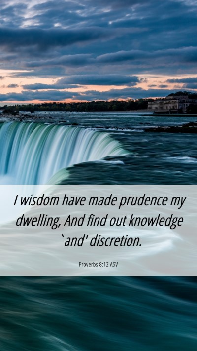 Picture 06 - Proverbs 8:12 ASV Mobile Phone Wallpaper - I wisdom have made prudence my dwelling, And find - Mobile Bible Verse Wallpaper