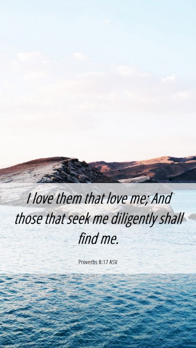 Picture 06 - Proverbs 8:17 ASV Mobile Phone Wallpaper - I love them that love me; And those that seek me - Mobile Bible Verse Wallpaper
