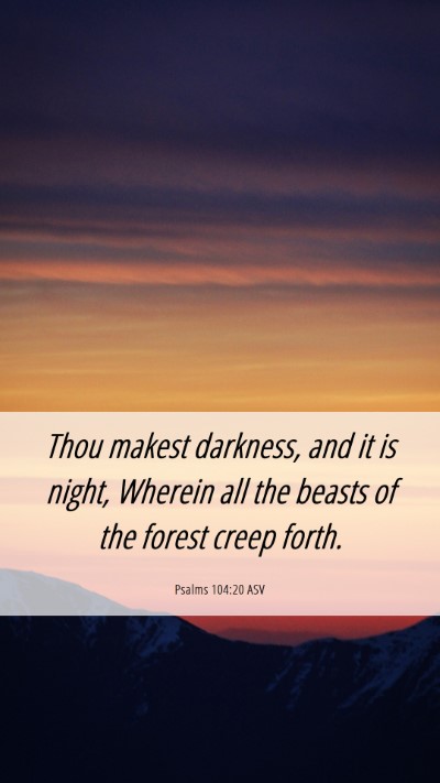 Picture 06 - Psalms 104:20 ASV Mobile Phone Wallpaper - Thou makest darkness, and it is night, Wherein - Mobile Bible Verse Wallpaper