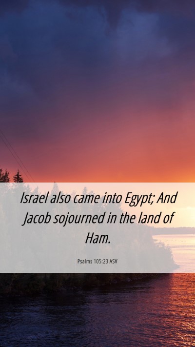 Picture 06 - Psalms 105:23 ASV Mobile Phone Wallpaper - Israel also came into Egypt; And Jacob sojourned - Mobile Bible Verse Wallpaper