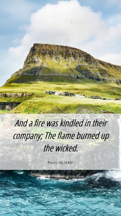 Picture 06 - Psalms 106:18 ASV Mobile Phone Wallpaper - And a fire was kindled in their company; The - Mobile Bible Verse Wallpaper