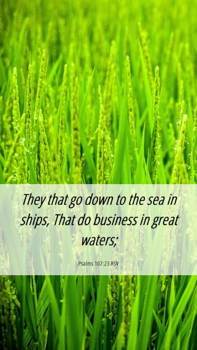 Picture 06 - Psalms 107:23 ASV Mobile Phone Wallpaper - They that go down to the sea in ships, That do - Mobile Bible Verse Wallpaper