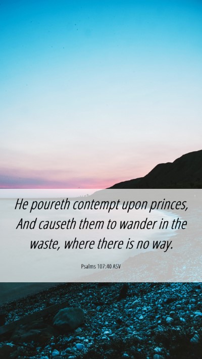 Picture 06 - Psalms 107:40 ASV Mobile Phone Wallpaper - He poureth contempt upon princes, And causeth - Mobile Bible Verse Wallpaper