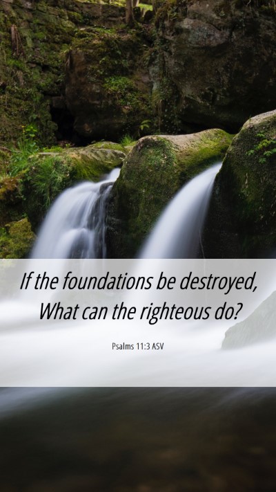Picture 06 - Psalms 11:3 ASV Mobile Phone Wallpaper - If the foundations be destroyed, What can the - Mobile Bible Verse Wallpaper