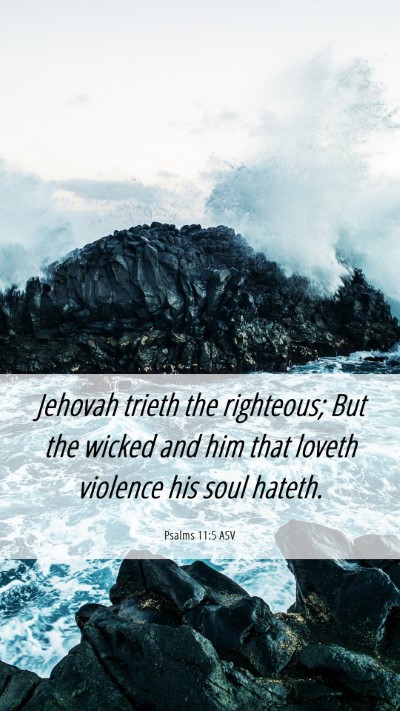 Picture 06 - Psalms 11:5 ASV Mobile Phone Wallpaper - Jehovah trieth the righteous; But the wicked and - Mobile Bible Verse Wallpaper