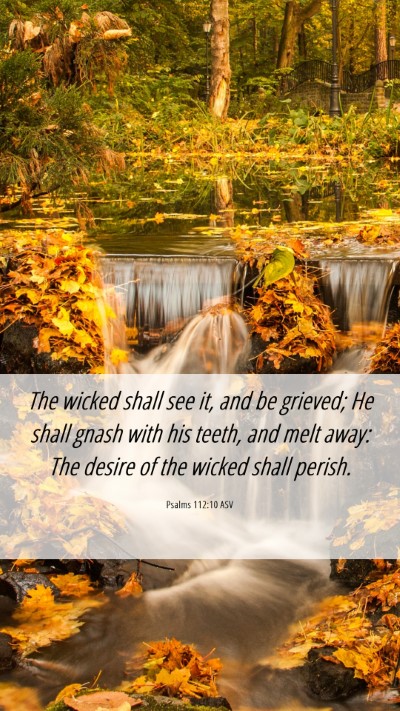 Picture 06 - Psalms 112:10 ASV Mobile Phone Wallpaper - The wicked shall see it, and be grieved; He shall - Mobile Bible Verse Wallpaper