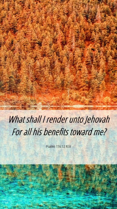 Picture 06 - Psalms 116:12 ASV Mobile Phone Wallpaper - What shall I render unto Jehovah For all his - Mobile Bible Verse Wallpaper