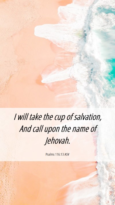 Picture 06 - Psalms 116:13 ASV Mobile Phone Wallpaper - I will take the cup of salvation, And call upon - Mobile Bible Verse Wallpaper