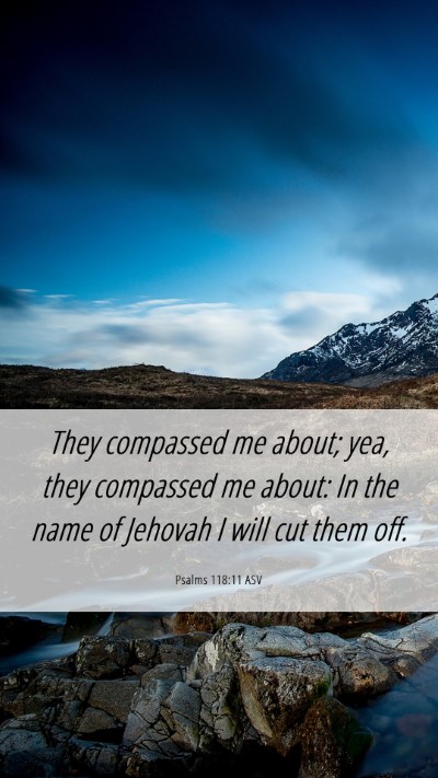 Picture 06 - Psalms 118:11 ASV Mobile Phone Wallpaper - They compassed me about; yea, they compassed me - Mobile Bible Verse Wallpaper