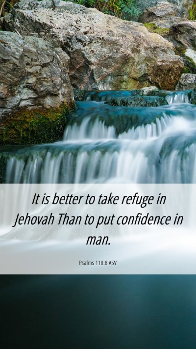 Picture 06 - Psalms 118:8 ASV Mobile Phone Wallpaper - It is better to take refuge in Jehovah Than to - Mobile Bible Verse Wallpaper