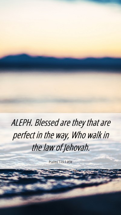 Picture 06 - Psalms 119:1 ASV Mobile Phone Wallpaper - ALEPH. Blessed are they that are perfect in the - Mobile Bible Verse Wallpaper