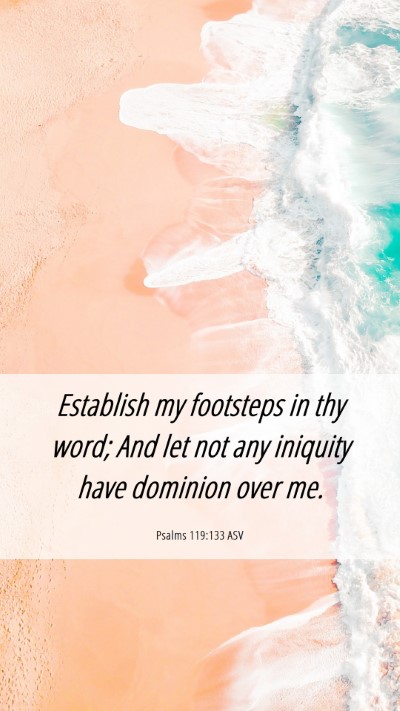 Picture 06 - Psalms 119:133 ASV Mobile Phone Wallpaper - Establish my footsteps in thy word; And let not - Mobile Bible Verse Wallpaper