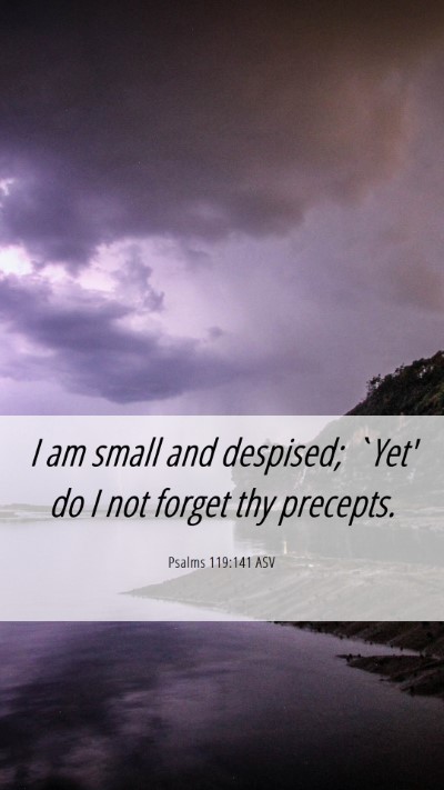 Picture 06 - Psalms 119:141 ASV Mobile Phone Wallpaper - I am small and despised; `Yet' do I not forget - Mobile Bible Verse Wallpaper