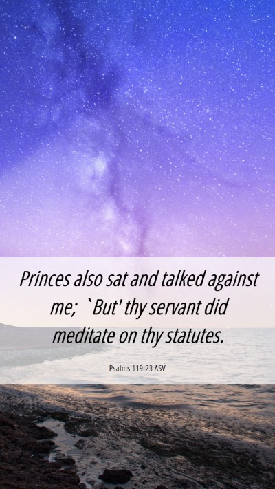 Picture 06 - Psalms 119:23 ASV Mobile Phone Wallpaper - Princes also sat and talked against me; `But' thy - Mobile Bible Verse Wallpaper