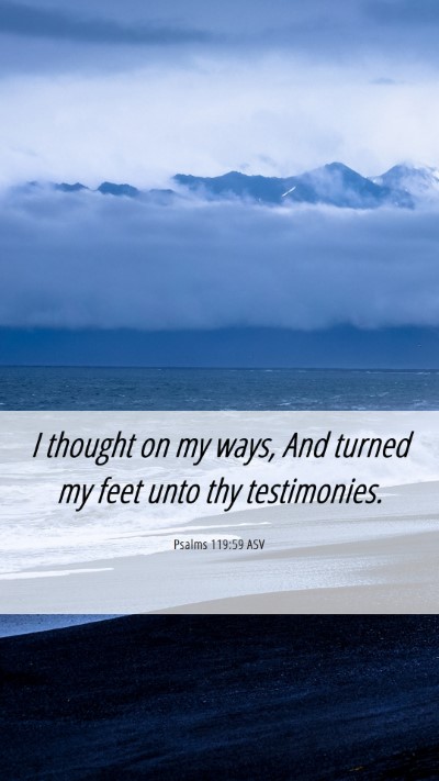 Picture 06 - Psalms 119:59 ASV Mobile Phone Wallpaper - I thought on my ways, And turned my feet unto thy - Mobile Bible Verse Wallpaper