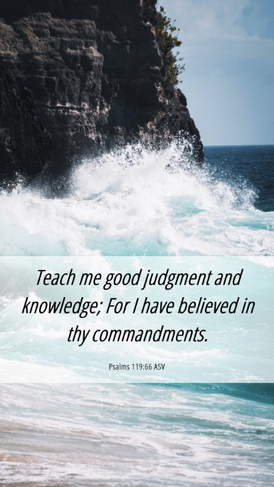 Picture 06 - Psalms 119:66 ASV Mobile Phone Wallpaper - Teach me good judgment and knowledge; For I have - Mobile Bible Verse Wallpaper