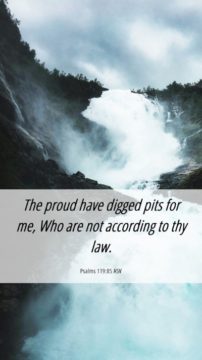 Picture 06 - Psalms 119:85 ASV Mobile Phone Wallpaper - The proud have digged pits for me, Who are not - Mobile Bible Verse Wallpaper