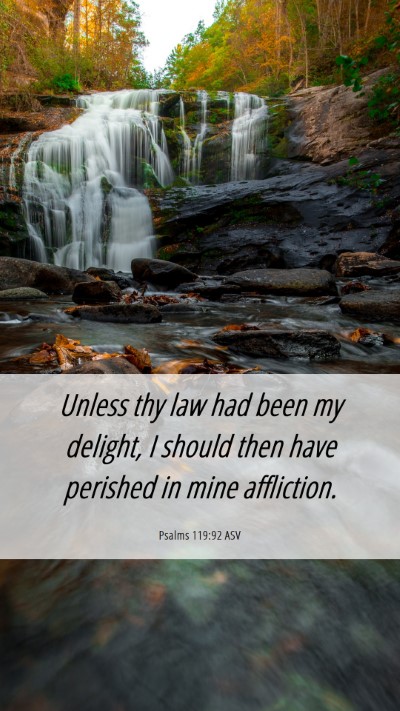 Picture 06 - Psalms 119:92 ASV Mobile Phone Wallpaper - Unless thy law had been my delight, I should then - Mobile Bible Verse Wallpaper