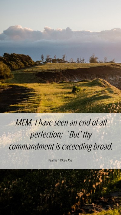 Picture 06 - Psalms 119:96 ASV Mobile Phone Wallpaper - MEM. I have seen an end of all perfection; `But' - Mobile Bible Verse Wallpaper