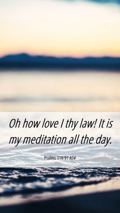 Picture 06 - Psalms 119:97 ASV Mobile Phone Wallpaper - Oh how love I thy law! It is my meditation all - Mobile Bible Verse Wallpaper