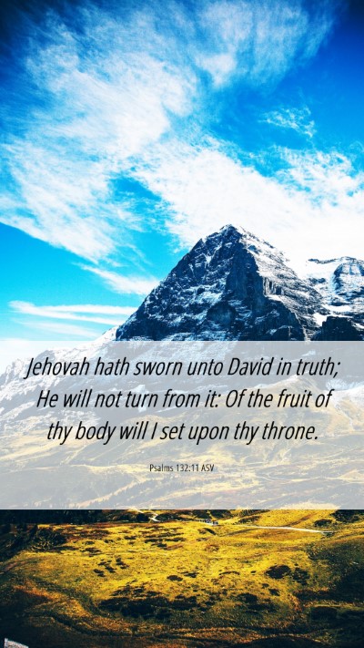 Picture 06 - Psalms 132:11 ASV Mobile Phone Wallpaper - Jehovah hath sworn unto David in truth; He will - Mobile Bible Verse Wallpaper