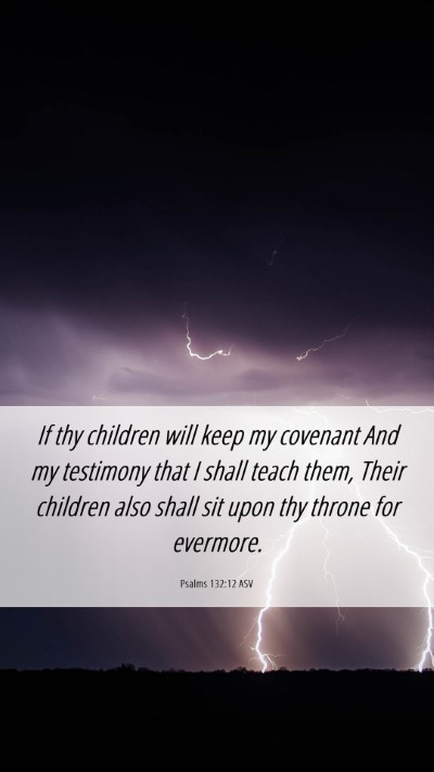 Picture 06 - Psalms 132:12 ASV Mobile Phone Wallpaper - If thy children will keep my covenant And my - Mobile Bible Verse Wallpaper