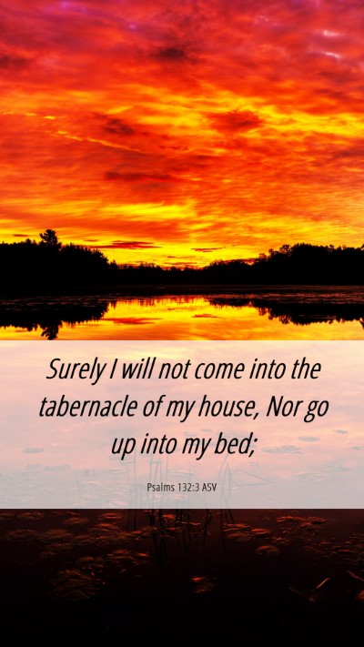 Picture 06 - Psalms 132:3 ASV Mobile Phone Wallpaper - Surely I will not come into the tabernacle of my - Mobile Bible Verse Wallpaper