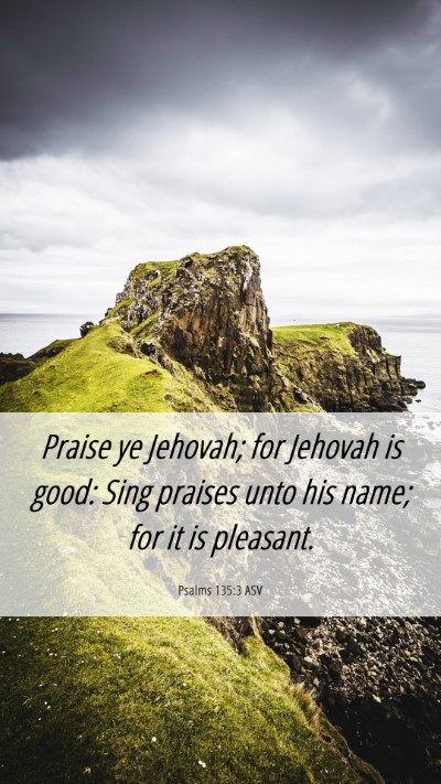 Picture 06 - Psalms 135:3 ASV Mobile Phone Wallpaper - Praise ye Jehovah; for Jehovah is good: Sing - Mobile Bible Verse Wallpaper