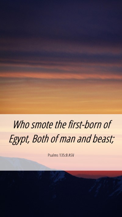 Picture 06 - Psalms 135:8 ASV Mobile Phone Wallpaper - Who smote the first-born of Egypt, Both of man - Mobile Bible Verse Wallpaper