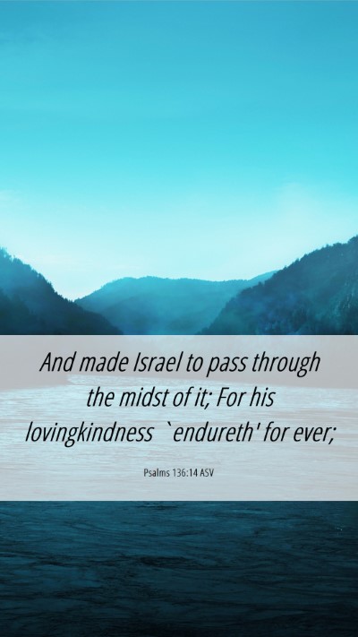 Picture 06 - Psalms 136:14 ASV Mobile Phone Wallpaper - And made Israel to pass through the midst of it; - Mobile Bible Verse Wallpaper