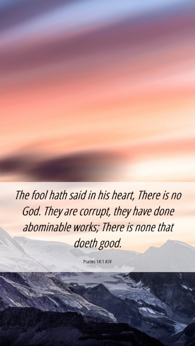 Picture 06 - Psalms 14:1 ASV Mobile Phone Wallpaper - The fool hath said in his heart, There is no God. - Mobile Bible Verse Wallpaper