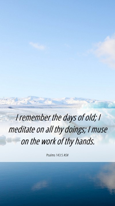 Picture 06 - Psalms 143:5 ASV Mobile Phone Wallpaper - I remember the days of old; I meditate on all thy - Mobile Bible Verse Wallpaper