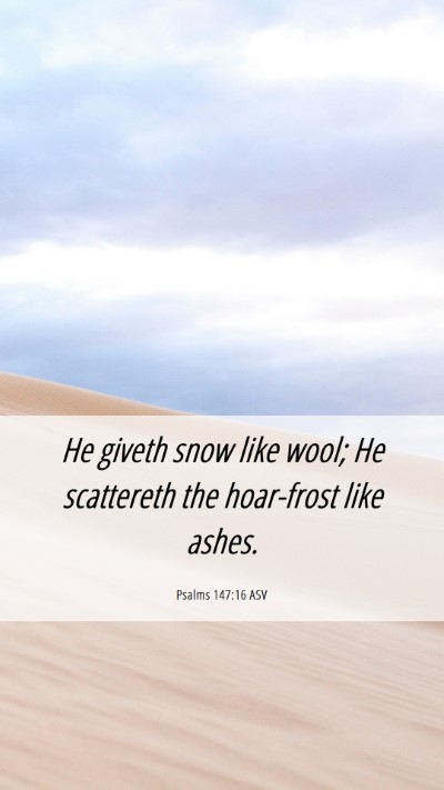 Picture 06 - Psalms 147:16 ASV Mobile Phone Wallpaper - He giveth snow like wool; He scattereth the - Mobile Bible Verse Wallpaper