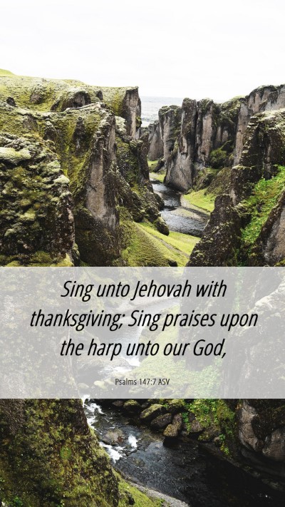Picture 06 - Psalms 147:7 ASV Mobile Phone Wallpaper - Sing unto Jehovah with thanksgiving; Sing praises - Mobile Bible Verse Wallpaper