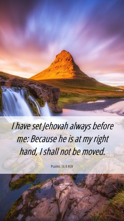 Picture 06 - Psalms 16:8 ASV Mobile Phone Wallpaper - I have set Jehovah always before me: Because he - Mobile Bible Verse Wallpaper