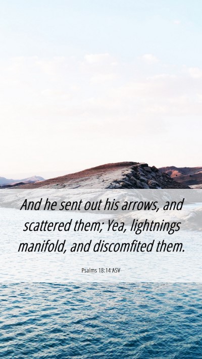 Picture 06 - Psalms 18:14 ASV Mobile Phone Wallpaper - And he sent out his arrows, and scattered them; - Mobile Bible Verse Wallpaper
