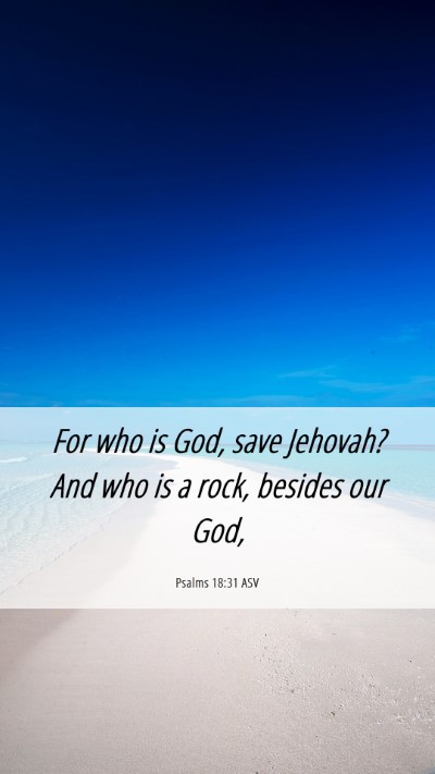 Picture 06 - Psalms 18:31 ASV Mobile Phone Wallpaper - For who is God, save Jehovah? And who is a rock, - Mobile Bible Verse Wallpaper