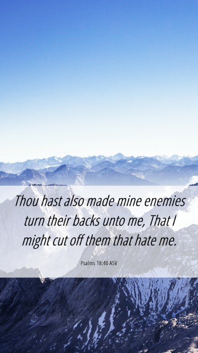 Picture 06 - Psalms 18:40 ASV Mobile Phone Wallpaper - Thou hast also made mine enemies turn their backs - Mobile Bible Verse Wallpaper