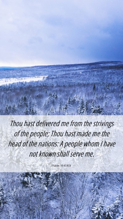 Picture 06 - Psalms 18:43 ASV Mobile Phone Wallpaper - Thou hast delivered me from the strivings of the - Mobile Bible Verse Wallpaper