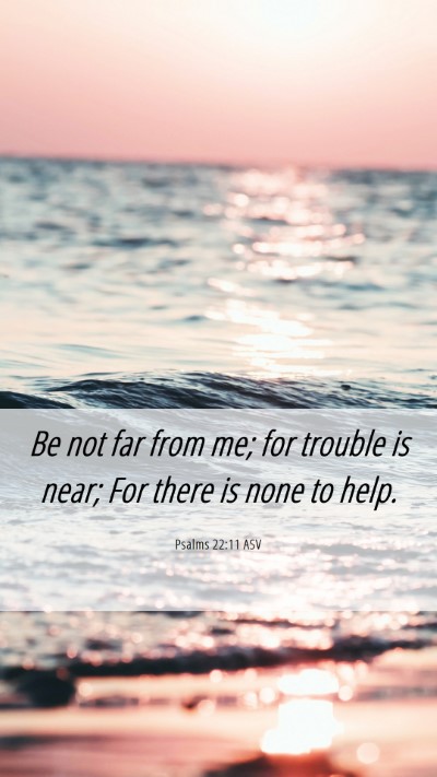 Picture 06 - Psalms 22:11 ASV Mobile Phone Wallpaper - Be not far from me; for trouble is near; For - Mobile Bible Verse Wallpaper