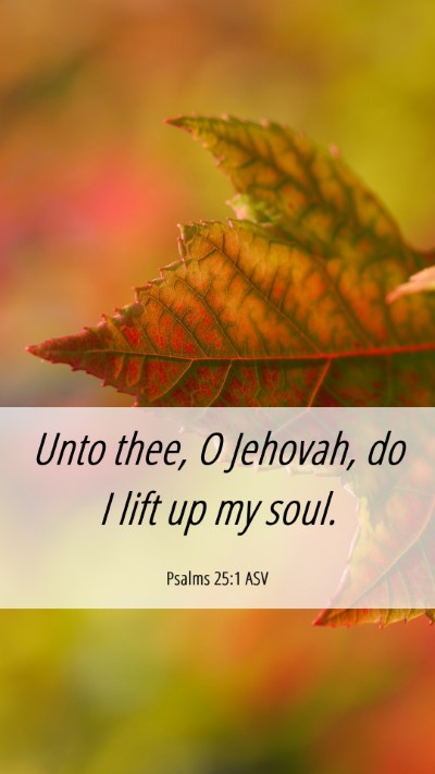 Picture 06 - Psalms 25:1 ASV Mobile Phone Wallpaper - Unto thee, O Jehovah, do I lift up my - Mobile Bible Verse Wallpaper