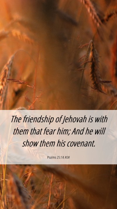 Picture 06 - Psalms 25:14 ASV Mobile Phone Wallpaper - The friendship of Jehovah is with them that fear - Mobile Bible Verse Wallpaper